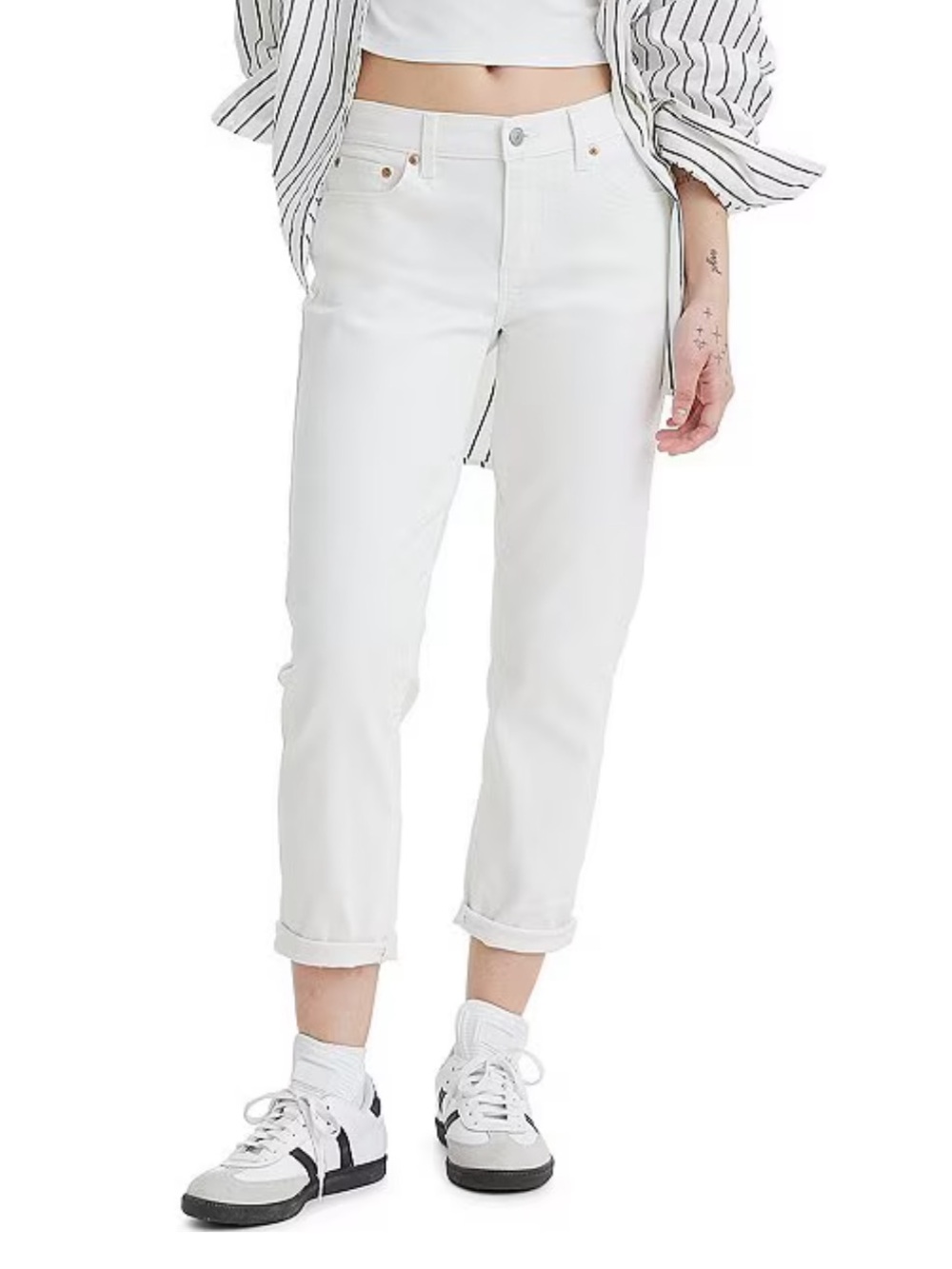 LEVI'S MID RISE CROPPED BOYFRIEND JEAN